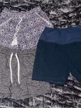 Gradual Pacific Trail Briggs Women's S Shorts Lot Drawstring Blue Gray Print